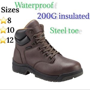NEW MENS BRAHMA WORK BOOTS WATERPROOF, STEEL TOE, INSULATED Brown SIZE 8,10 12